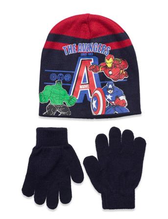 Set Cap + Glooves Accessories Gloves & Mittens Gloves Beanies Multi/mønstret Marvel*Betinget Tilbud