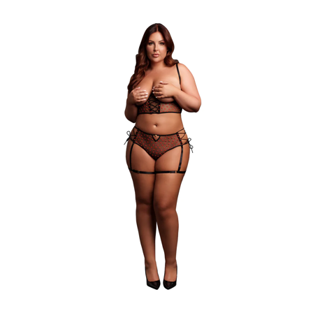 Shots: Two Piece Set - Plus Size - Black - Erotik Vuxen: Plus size