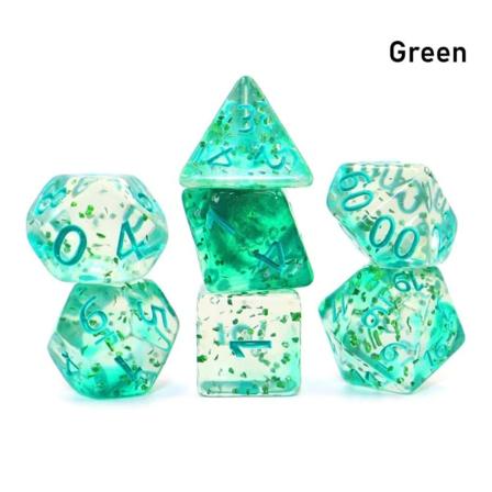7 Stk/sæt DND Terning Polyhedral Terning GRØN GRØN green