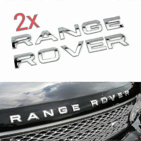Chrome Range Rover Frontgrill Emblem, Huv Emblem, Baklucka Emblem (2-pack)