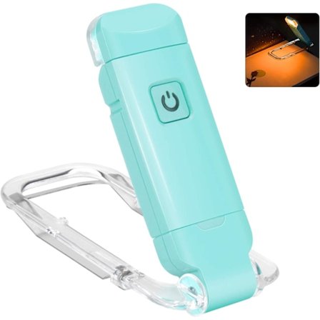 Blå USB-genopladelig Boglampe til Læsning i Sengen, Klips-på LED