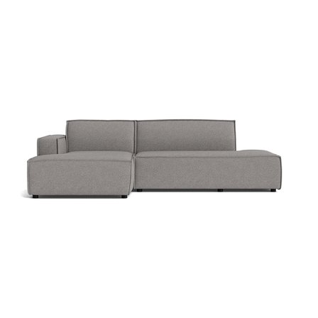 Lyon Chaiselongue-Sofa, links | open end, Loop Grau, modernes Design, Nozag-Federung für Komfort, 78cm Höhe, elegantes Sofa für Wohnzimmer.
