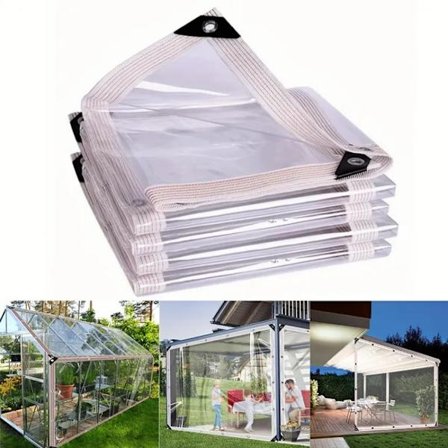 Vandtæt presenning 1x5/2x3 m - gennemsigtig PE-film, regntæt, have, camping