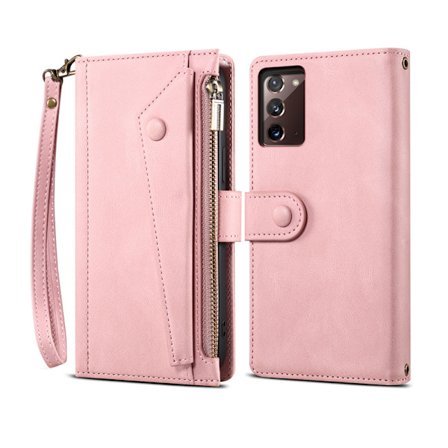 ESEBLE Star Series til Samsung Galaxy S25 FE Telefon Cover Lynlås Pung Læder Holder Telefon Beskyttende Cover med Håndledsrem