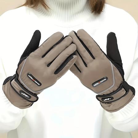 Multifunksjonelle vanntette sklisikre vinter utendørs varme hansker, unisex vindtette sporthansker for sykling og ski Khaki