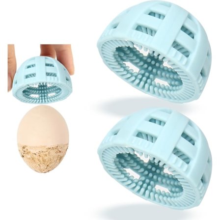 Æggebørste til friske æg, 2 STK Silikone Æggevasker Maskine Værktøj, Æg Spindende Rengøringsbørste (Blå)