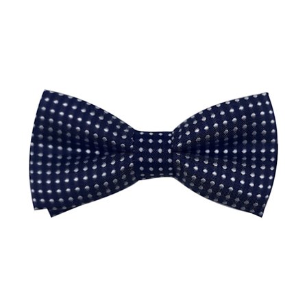 1 justerbar marinblå formell fluga med vita prickar
