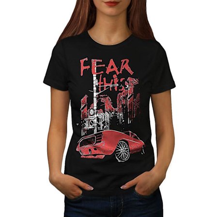 Fear America Art Car Women Blackt-shirt | Wellcoda