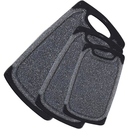 Svart - Imitert Marmor Hakkebrett, Sett med 3 Hakkebrett, Ulike Størrelser Egnet for Alle Anledninger, Robust og Holdbar