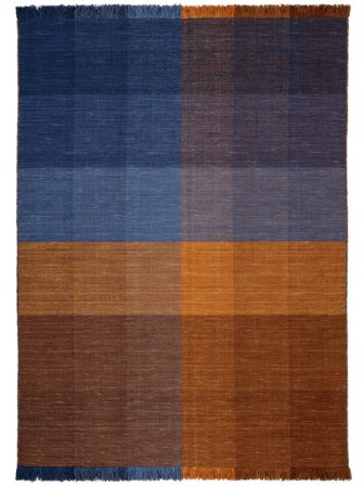 Aberdeen 200X300 Laranja/Azul Quadrado Tapete