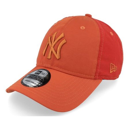 New Era - MLB Röd unconstructed Keps - New York Yankees Multi Texture 9TWENTY Rust/Rust Dad Cap @ Hatstore