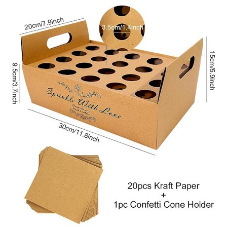 Staraise Kraft Papper Bröllop Bricka Konfettikon Stativ Låda Bricka För Bröllopsdekoration Bröllop Konfettikottar Bröllop Papperskottar