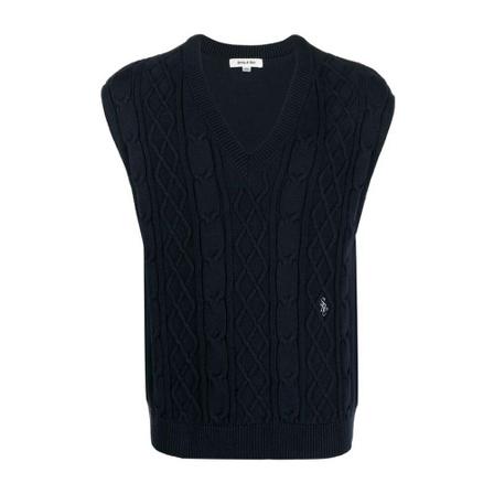 Sporty & Rich Sleeveless Strik Blå, Herre Slipover, Størrelse: M