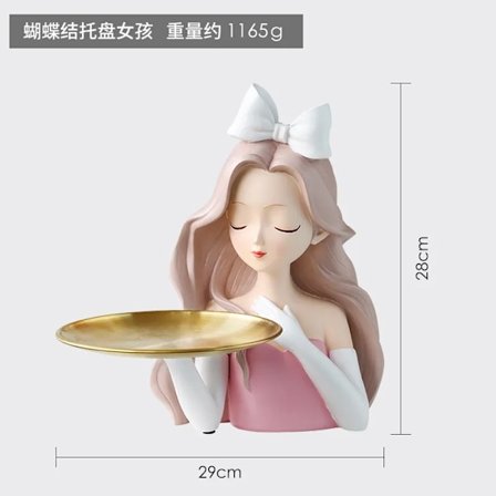 Europæisk og amerikansk prinsesse bakke hjem indretning pige statue kunst pynt stue værelse hjem indretning