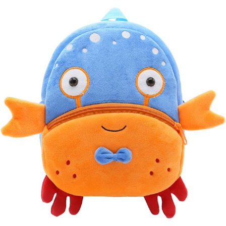 Tegneserie Dyre Ryggsekk, Søt Veske for Småbarn Søte Skolesekker for 3-6 År Gamle Barn, Gave til Barnehagebarn Oransje Krabbe