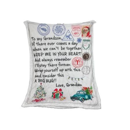 Plush Filt Pläd med text To my Grandson ca 140 cm x ca 170 cm Multicolor one size