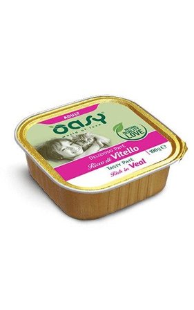 Oasy Delizioso Paté Per Gatti Adult Ricco di Vitello 100g