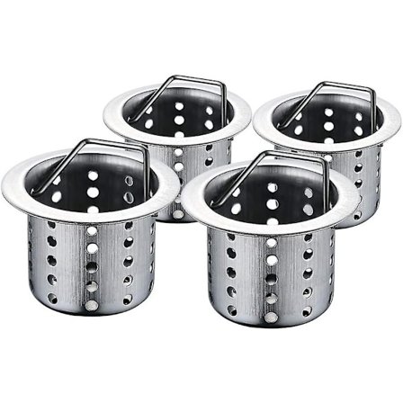 Badkarssil (4-pack), 3,2 cm till 4,6 cm Stopp för Badkar, Hårfångare i Rostfritt Stål Filter Avlopp Hårfångare för Badkar Handfat