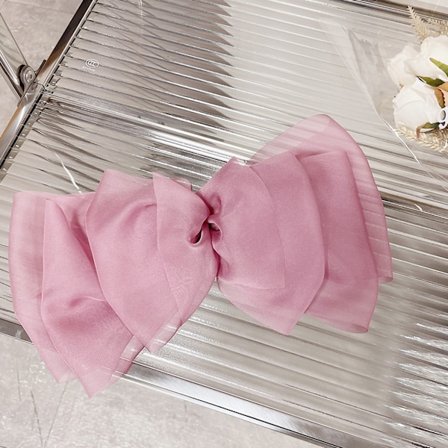 Stor sløjfe hårnål sløjfe hårklemme mode hårspænde hårstyling tilbehør til kvinder piger koreansk pink