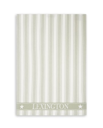 Lexington ICONS randig kökshandduk i våfflad bomullstwill, salvia/vit