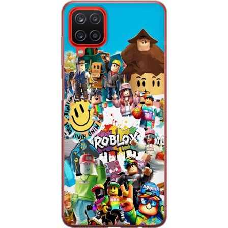 Yhteensopiva Puhelinkuori Samsung Samsung Galaxy A12 Roblox Collage leikkisä ja värikäs pelimotiivi ikonisilla hahmoilla