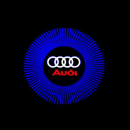 2 stk. til Audi velkomstlampe A4LA5A6L Atmosphere Lamp A7A8LQ3Q5Q7 Dørlaserprojektionslampe (Blå stråle)