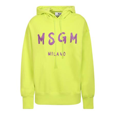 Msgm Logo-print hoodie Grøn, Dame