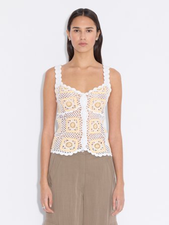Holzweiler Rosie Crochet Top - Light Yellow Mix - Women's - M