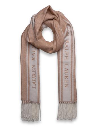 Two-T Logo Jacquard Scarf Accessories Scarves Winter Scarves Beige Lauren Ralph Lauren