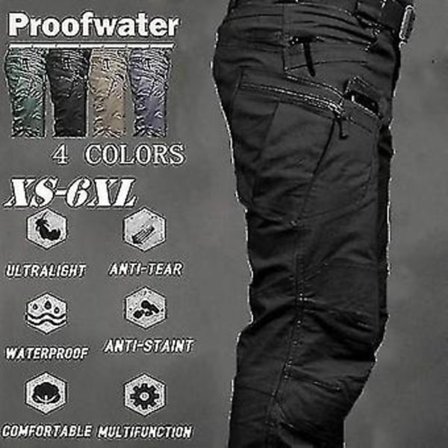 Mænds Taktiske Cargobukser Swat Bukser Udendørs Sports Vandreture Bukser Multi-lommer Bukser Træning Overalls Hær Bukser-r(XL Sort)