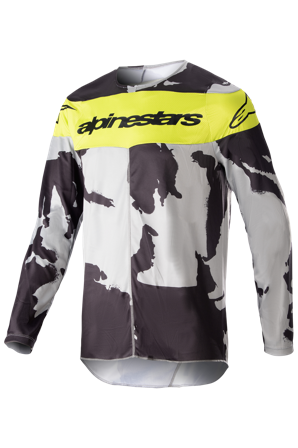 Maglia Cross Alpinestars Racer Tactical Cast Camo Grigio-Giallo Fluo L