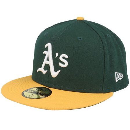 New Era - MLB Groen fitted Cap - Oakland Athletics Authentic On-Field 59Fifty Green/Yellow Fitted @ Hatstore