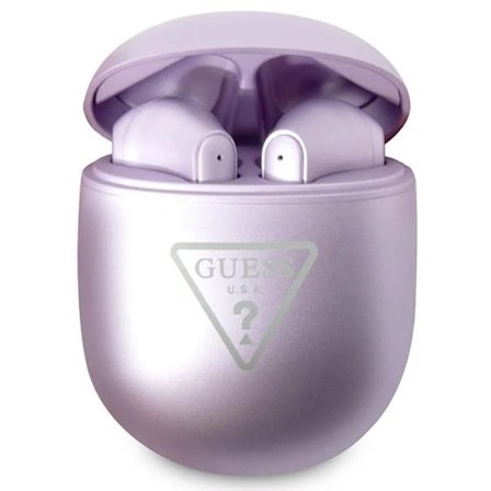 Guess True Wireless Hörlurar Triangle Logo Metallic Lila