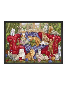 Broderikit Billede Kattehygge - LetiStitch