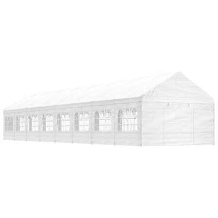 vidaXL Paviljong med tak vit 17,84x4,08x3,22 m polyeten