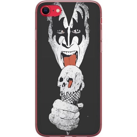 Yhteensopiva Puhelinkuori Apple iPhone SE (2022) Kiss Jäätelökallo ikonisella meikillä ja jäädykepaloilla kallojen muodossa, tummanpuhuva ja rock-henk