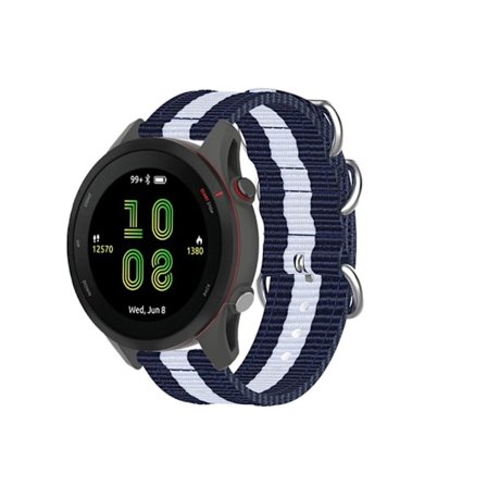 Garmin Forerunner 255 klockarmband i nylon - Blå / Vit / Blå