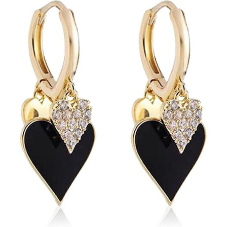 Hjärta Örhängen Små Huggie Söta Hängande Örhängen för Kvinnor Hjärta Droppe Hängande Örhänge Smycken Presenter till Hennes Födelsedag Alla Hjärtans 