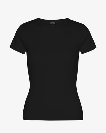 Organic Rib T-Shirt - Deep Black