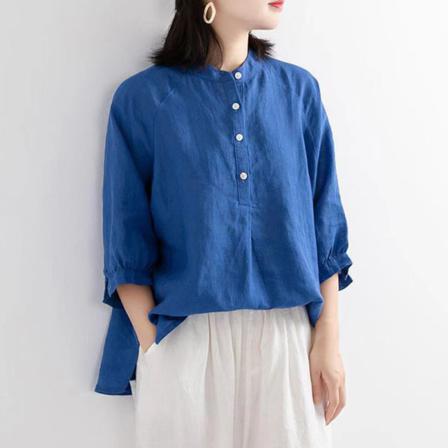 Damknappar Tunika Blus Enkel T-shirt
