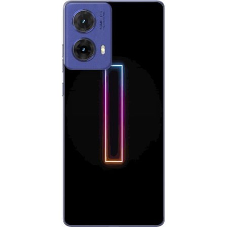 Kompatibelt Mobildeksel til Motorola Motorola Moto G85 Minimalistisk neonbokstav I i regnbuefarger mot mørk bakgrunn