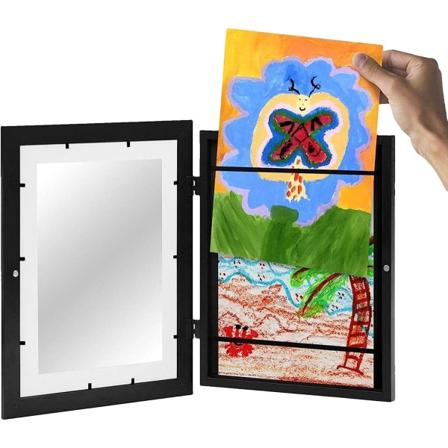 Barnkonstramar Frontöppning | 1/2 st Barnkonstverk Display Fram black 1 Pack