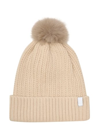 Hat W. Detachable Fake Fur Beige Minymo