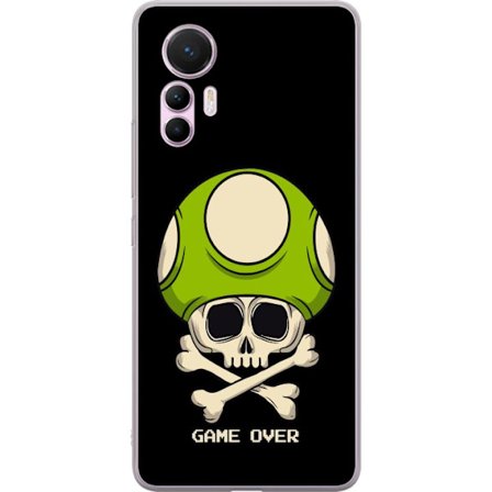 Yhteensopiva Puhelinkuori Xiaomi Xiaomi 12 Lite Pelimotiivi, jossa on kuolonsyöjä ja vihreä sieni retro pelityylillä ja tekstillä game over