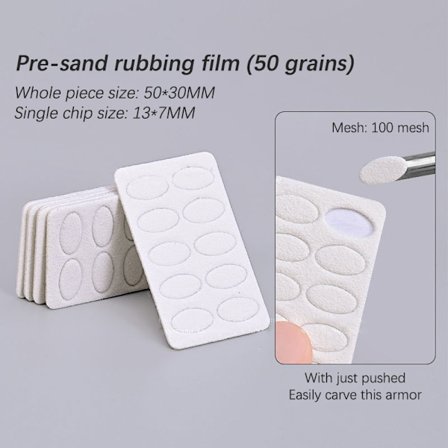 Mini neglefil med selvklebende engangsnegleutstyr