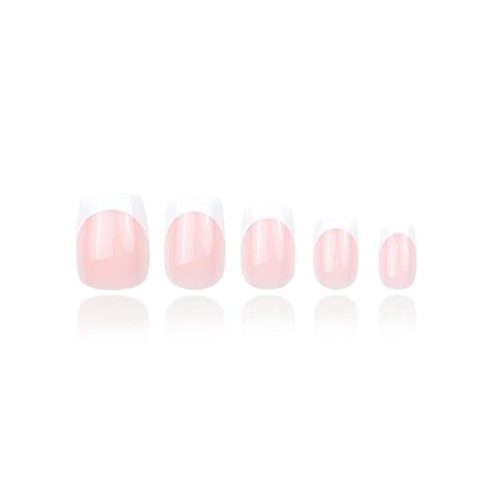 DUFFBEAUTY Instant Pro Press-on Manicure Classic French, Square, Makeup, Kunstige Negle Og Tilbehør, Kunstige Negle