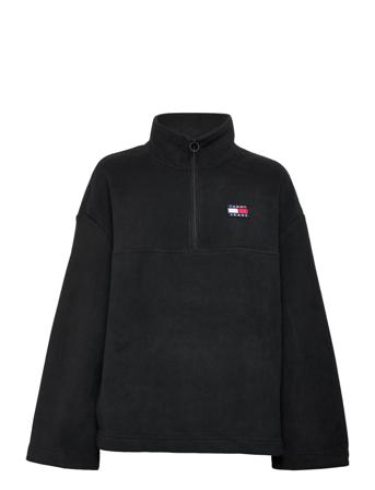 Tjw Ovrszd Badge Polar Fleece Sweat-shirts & Hoodies Fleeces & Midlayers Musta Tommy Jeans