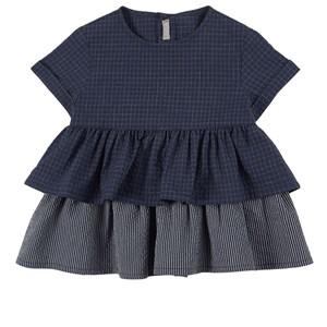 Il Gufo Navy Chequered Top 6 Years - Tops - 6 years - Navy - Mädchen