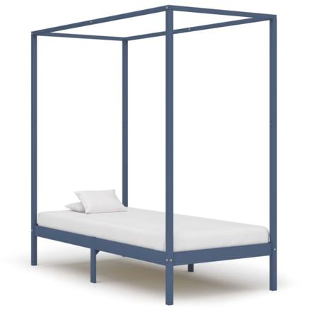 Vidaxl Himmelsäng Med 2 Lådor Grå Massiv Furu 100x200 Cm Grå