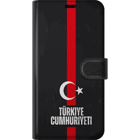 Kompatibelt Lommeboketui til OnePlus Nord 3 Tyrkia symbol med rød linje, hvit måne og stjerne, stilren design for alle som elsker tyrkisk kultur